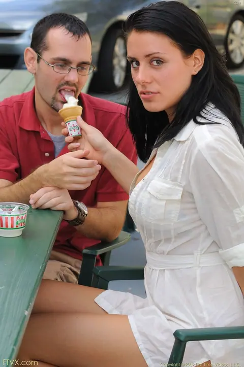 Tall Brunette Has a Threesome Outdoors in High Heels – photo 19 of 20