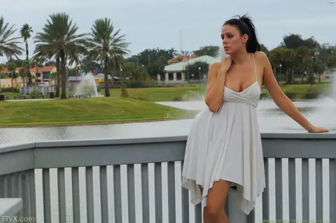 Tall Brunette Has a Threesome Outdoors in High Heels – photo 8 of 20