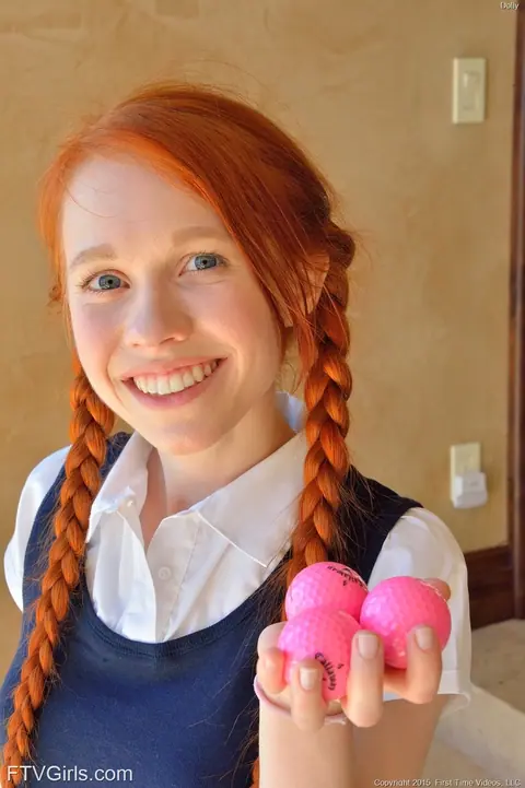 Redhead in Stockings Spreads for a Dildo and Fucks Herself – photo 20 of 20