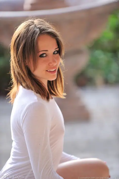 Petite Slim Woman Strips Out of Her Short White Dress Outdoors – photo 9 of 20