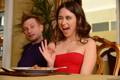 Riley Reid & Melissa Moore: Petite Latina MILF Joins a Kitchen Foursome – photo 2 of 21