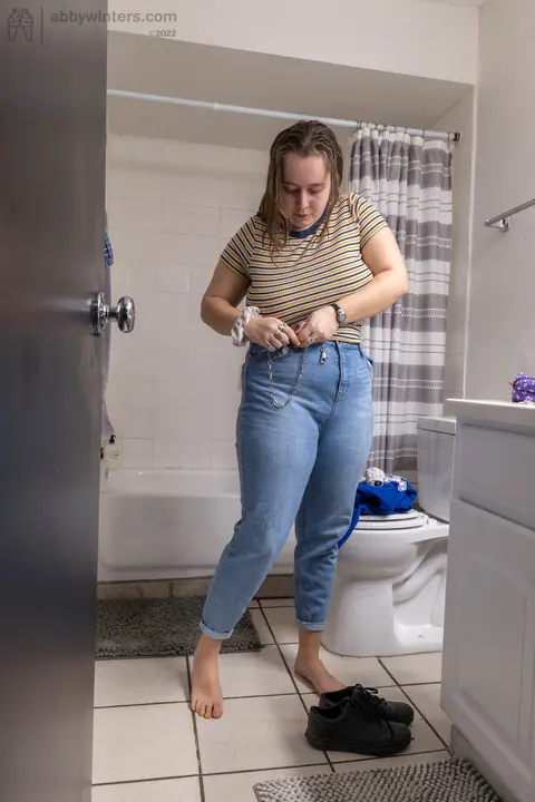 Brunette PAWG Poses in Panties and Jeans – photo 12 of 20