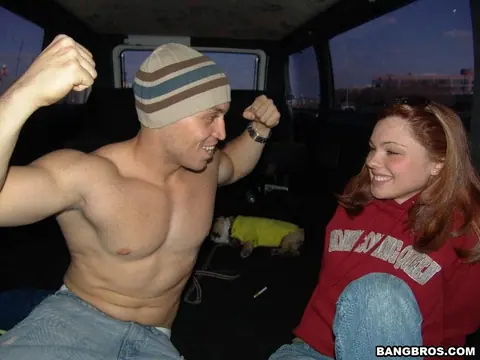 Jayme Langford: Skinny Redhead Strips Out of Her Jeans and Spreads in a Car – photo 8 of 13