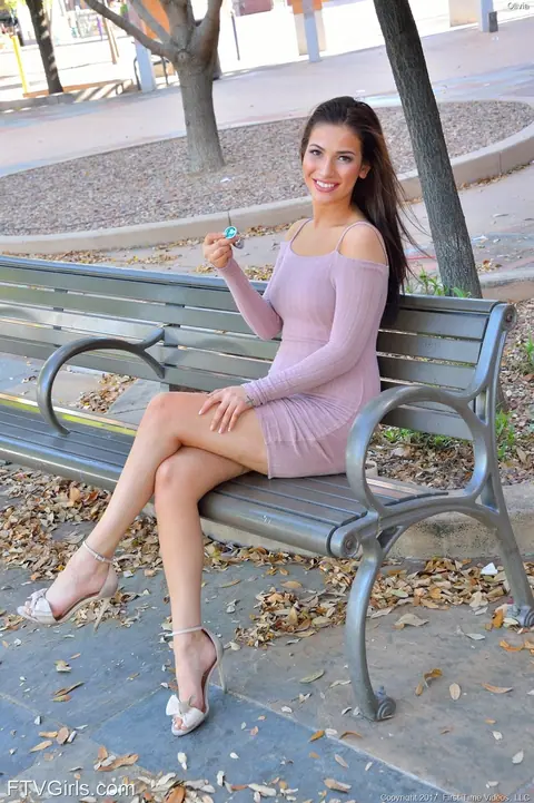Olivia Nova: Busty Brunette Toys Her Ass and Fingers Her Pussy Outdoors – photo 19 of 20