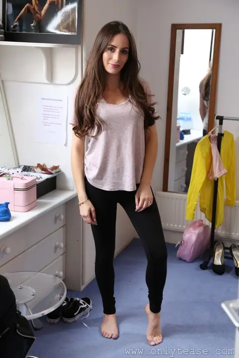 Chelsea French: Busty Blonde and Slim Brunette Tease in Stockings, Heels and Jeans – photo 10 of 20