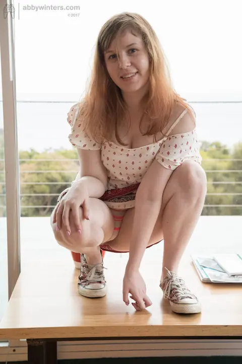 Kate G: Amateur Pale Redhead Fingers Her Hairy Pussy in Panties – photo 2 of 20