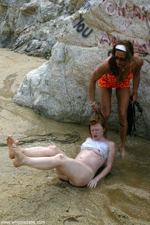 Kym Wilde: Petite Redhead MILF Bound and Groped Outdoors by Dominant Woman – photo 8 of 20