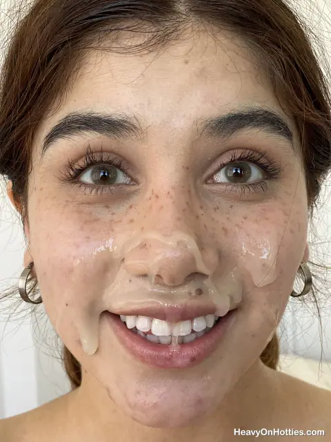 Marina Gold: Brunette Latina Takes a Facial Cumshot in POV – photo 11 of 16