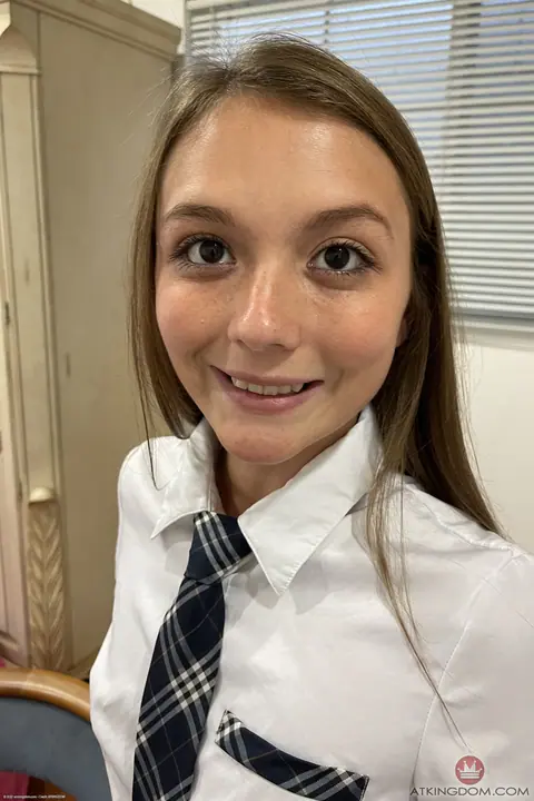 Mira Monroe: Brunette in Uniform Spreads Her Pussy and Asshole Wide – photo 1 of 20