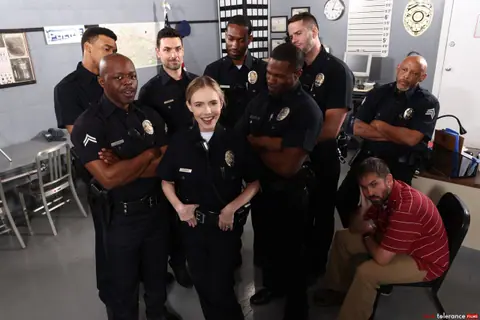 Rebel Rhyder: Blonde Policewoman Takes Double Penetration in the Office Gangbang – photo 8 of 21