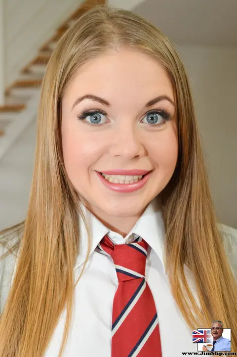 Alessandra Jane: Thick Russian Blonde in Uniform and Pantyhose Fucks an Older Man – photo 1 of 20