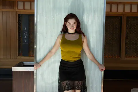 Jazz Reilly: Pale Redhead MILF in Boots Lifts Her Hem – photo 8 of 11