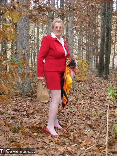 Woman in Stockings Masturbates with a Dildo in the Forest – photo 1 of 19