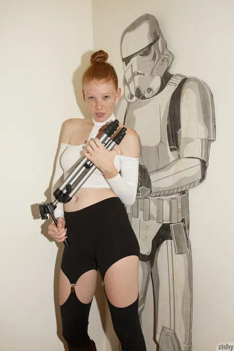Abby Vissers: Tall Pale Redhead in Lingerie and Boots Shows Off Her Natural Tits – photo 1 of 11