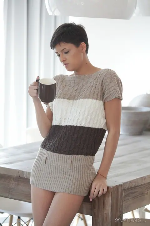 Coco De Mal: Short-Haired Brunette with Small Natural Tits Sucks and Fucks – photo 1 of 18
