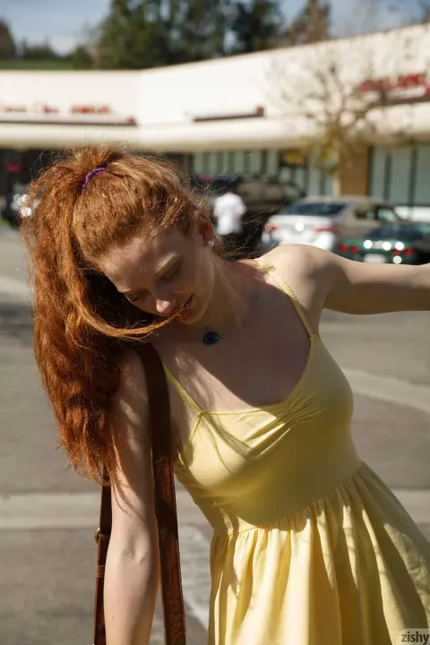 Wendy Patton: Petite Redhead Reveals Her Big Tits and Panties in Public – photo 2 of 11