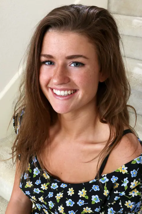 Anna Smith: Petite British Brunette Undresses and Masturbates on the Stairs – photo 2 of 20