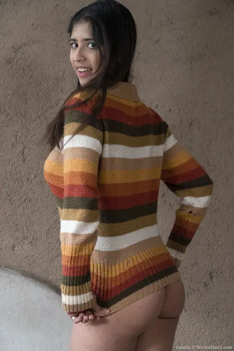 Latina with Big Tits Removes Panties and Socks to Bare Her Hairy Pussy – photo 4 of 20