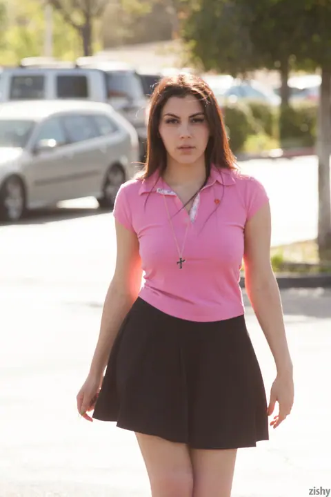 Valentina Nappi: Busty Italian Brunette Spreads Her Hairy Pussy in a Skirt – photo 11 of 11