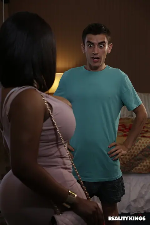 Aryana Adin: Curvy Ebony MILF in Lingerie and Stockings Gets Fucked – photo 8 of 18