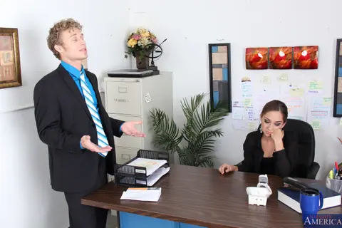 Remy LaCroix: Brunette Secretary Sucks and Fucks in Lingerie at the Office – photo 3 of 19