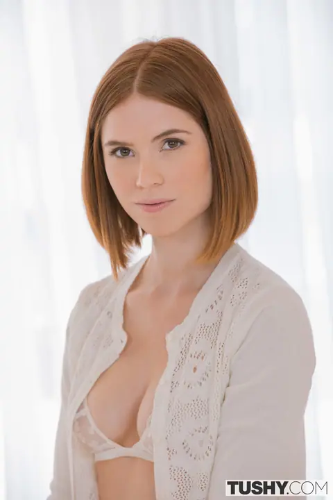 Pepper Hart: Short-Haired Redhead Takes Anal and Facial in Lingerie – photo 6 of 20