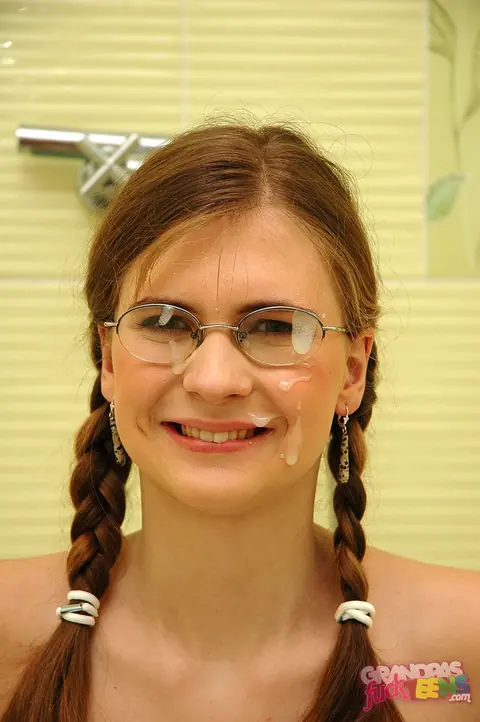Woman with Pigtails and Glasses Gets Fucked in the Bathroom – photo 16 of 16