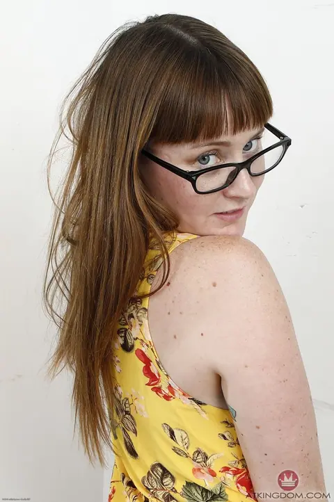 Thelma Sleaze: Thick Redhead in Glasses Pulls Panties Aside and Spreads Her Hairy Pussy – photo 2 of 21