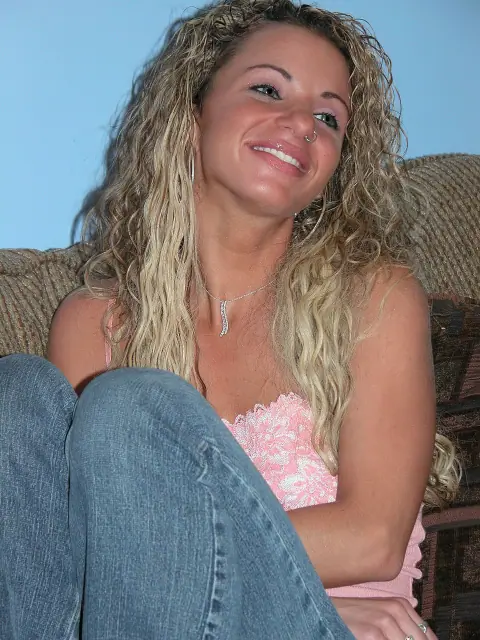 Petite Curly MILF Rides a Dildo on the Sofa – photo 4 of 20