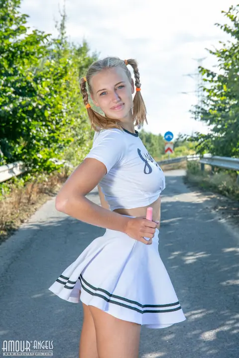 Blonde PAWG Strips Out of Her Uniform and Socks – photo 4 of 20