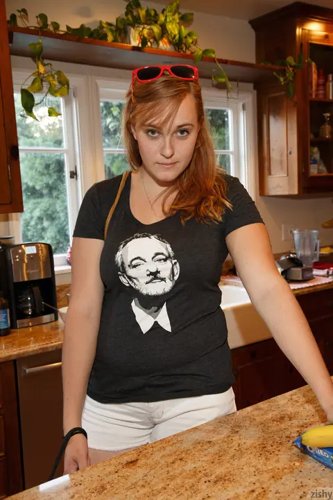 Deirdre Collins: Redhead with Big Tits Strips by the Pool and in the Bathroom – photo 11 of 11