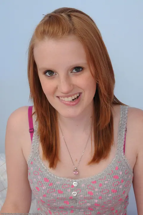 Katey Grind: Pale Redhead with Small Natural Tits Spreads Her Pussy – photo 1 of 21