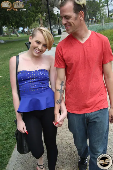Miley May: Short-Haired Blonde in Glasses Takes Two BBCs Outdoors for Her Birthday – photo 1 of 21