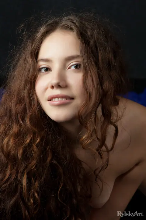 Norma Joel: European Brunette in Stockings Poses and Shows Her Small Natural Tits – photo 1 of 16
