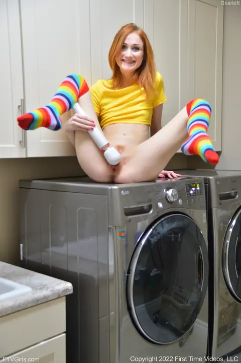 Scarlet Skies: Petite Redhead Poses in Lingerie with Stockings – photo 11 of 20