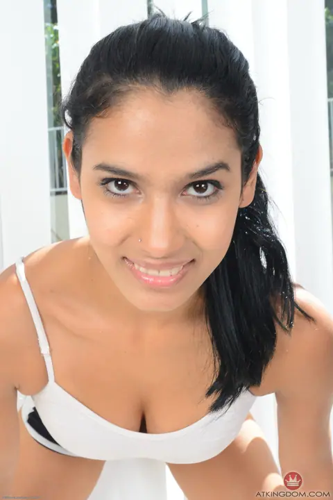 Karmen Bella: Latina of Indian Origin in Shorts Spreads Her Pussy and Ass – photo 1 of 20