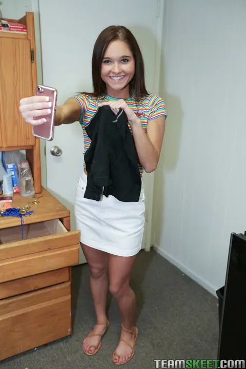 Zoe Bloom: Petite Brunette Deepthroats and Takes Anal Before a Facial in Panties – photo 4 of 19