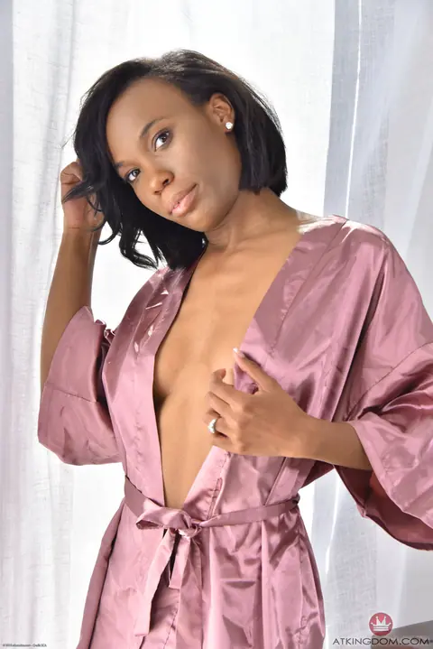 Ivory Logan: Short-Haired Ebony Brunette Spreads in Her Panties – photo 2 of 20