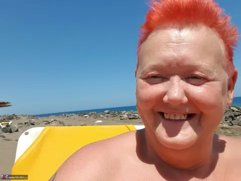 BBW Shows Her Big Tits and Ass on the Beach – photo 7 of 20