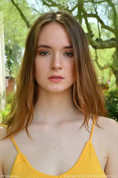 Hazel Moore: Busty Brunette in Shorts Flashes Her Tits and Spreads Her Pussy Publicly – photo 12 of 20