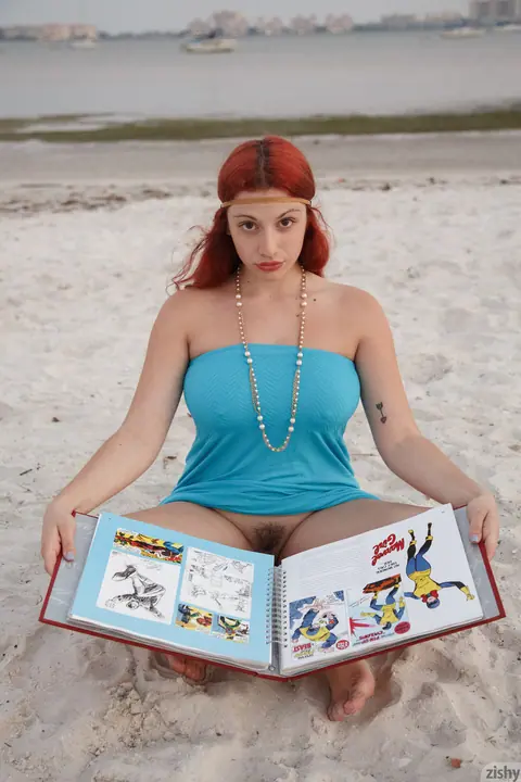 Gina Rosini: Busty Redhead Flashes Her Hairy Pussy Outdoors in a Dress – photo 6 of 11