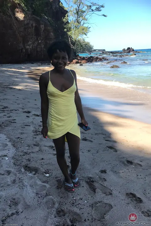Noemie Bilas: Brunette Ebony Babe Strips Off Her Shorts and Spreads Wide – photo 11 of 20