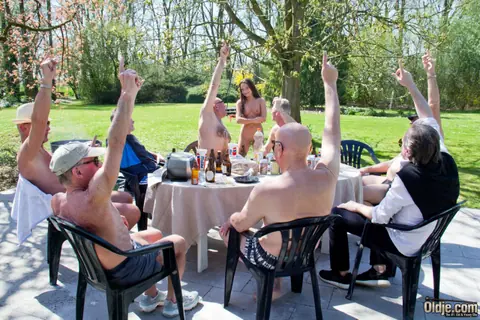 Anita B: Brunette Takes Outdoor Group Sex and a Facial Finish – photo 2 of 20