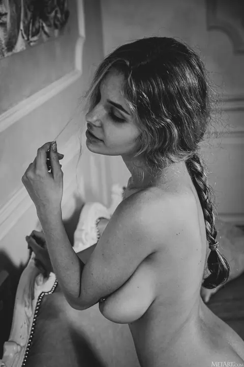 Mila Amour: Petite Ukrainian Blonde with Big Natural Tits Poses in Her Outfit – photo 18 of 20