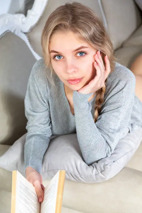Mila Amour: Petite Ukrainian Blonde with Big Natural Tits Poses in Her Outfit – photo 2 of 20