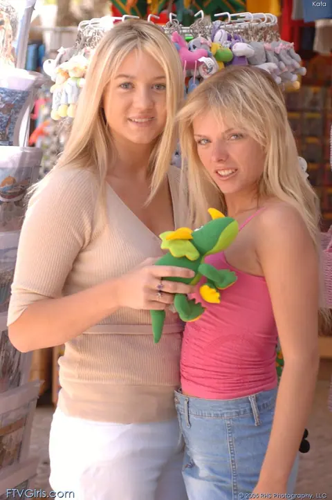 Alison Angel: Busty Blonde Babe and Skinny Friend Lick Pussy in the Bathroom – photo 1 of 20
