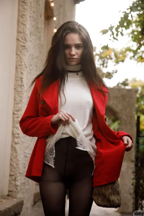 Lana Adams: Brunette Spreads in Sheer Nylons and High Heels Outdoors – photo 8 of 11