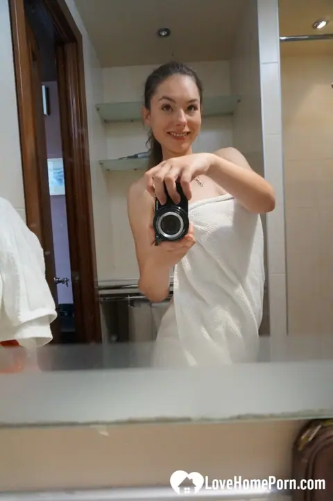 Slim Brunette PAWG Takes a Mirror Selfie in Panties and Socks – photo 15 of 20