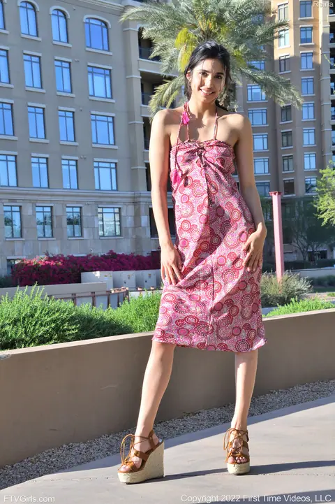 Reina Rae: Brunette Asian Babe Strips Out of Her Dress in Public – photo 6 of 20