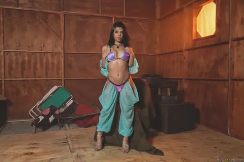 Gina Valentina: Tattooed Latina in a Bikini and Heels Strips and Fingers Herself – photo 7 of 20